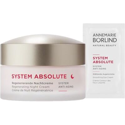 ANNEMARIE BÖRLIND System Assoluto System, crema da notte rigenerante anti anti invecchiamento (50 ml) + sistema gratuito, crema per gli occhi levigante in bustina, attiva la produzione di collagene ed ANNEMARIE BÖRLIND System Assoluto System, crema da notte rigenerante anti anti invecchiamento (50 ml) + sistema gratuito, crema per gli occhi levigante in bustina, attiva la produzione di collagene ed