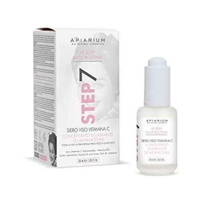 BIO + APIARIUM Siero Viso Vitamina C 30 ml – Siero Illuminante con Acido Ialuronico e Niacinamide – Trattamento Viso Antiossidante e Anti-Macchia – Step 7 Skincare Routine BIO + APIARIUM Siero Viso Vitamina C 30 ml – Siero Illuminante con Acido Ialuronico e Niacinamide – Trattamento Viso Antiossidante e Anti-Macchia – Step 7 Skincare Routine