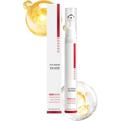 Generic Siero contorno occhi al retinolo con rollerball, migliora l'aspetto di rughe e linee sottili, illuminante, levigante e rassodante, per occhiaie e borse Generic Siero contorno occhi al retinolo con rollerball, migliora l'aspetto di rughe e linee sottili, illuminante, levigante e rassodante, per occhiaie e borse