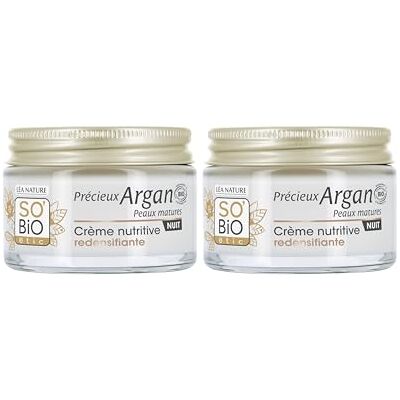 BIO + Léa NATURE SO BiO Etic Crema Nutriente Ridensificante Notte Precious Argan Pelle Mature Nutre & Raffermit Collagene vegetale 99% di origine naturale Made in France Set di 2 x 50 ml BIO + Léa NATURE SO BiO Etic Crema Nutriente Ridensificante Notte Precious Argan Pelle Mature Nutre & Raffermit Collagene vegetale 99% di origine naturale Made in France Set di 2 x 50 ml