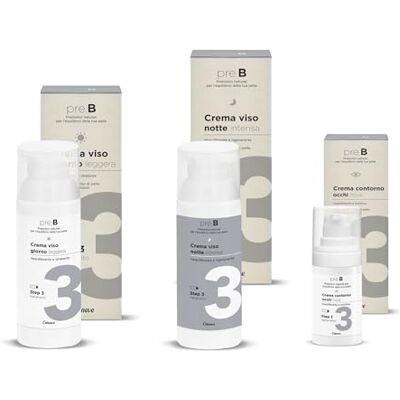 Cotoneve Protocollo Viso Antietà, Idratante, Rigenerante: Crema Giorno leggera pre.B (50 ml); Crema Notte intensa pre.B (50 ml); Contorno Occhi Ricco (15 ml) Skincare per Pelli Sensibili Cotoneve Protocollo Viso Antietà, Idratante, Rigenerante: Crema Giorno leggera pre.B (50 ml); Crema Notte intensa pre.B (50 ml); Contorno Occhi Ricco (15 ml) Skincare per Pelli Sensibili
