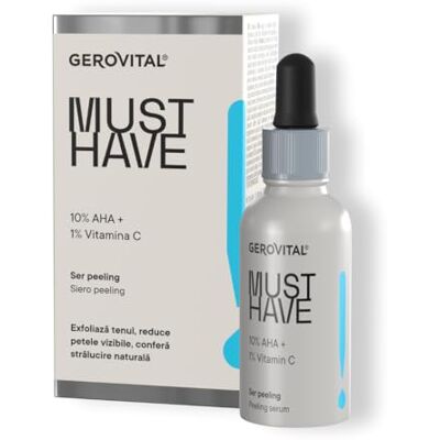 GEROVITAL Must Have Siero Peeling Viso AHA 10% + Vitamina C 1% 30 ml GEROVITAL Must Have Siero Peeling Viso AHA 10% + Vitamina C 1% 30 ml