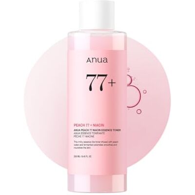 ANUA Peach 77 Niacin Essence Toner Tonico viso coreano illuminante effetto glow e glass skin con Niacinamide, Ceramidi e Pantenolo, migliora tono e texture, idratazione e prep make-up (250 ml) ANUA Peach 77 Niacin Essence Toner Tonico viso coreano illuminante effetto glow e glass skin con Niacinamide, Ceramidi e Pantenolo, migliora tono e texture, idratazione e prep make-up (250 ml)