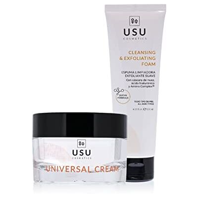 USU Cosmetics Pack Trattamento K-Beauty Giorno Schiuma Detergente Esfoliante Delicata + Crema Universale Aiuta a Pulire e Rigenerare la Pelle Nutre e Idrata la Pelle in Profondità USU Cosmetics Pack Trattamento K-Beauty Giorno Schiuma Detergente Esfoliante Delicata + Crema Universale Aiuta a Pulire e Rigenerare la Pelle Nutre e Idrata la Pelle in Profondità