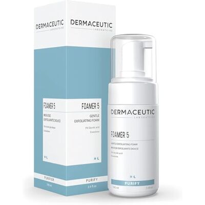 DERMACEUTIC Foamer 5 – Schiuma detergente delicata – Detergente viso illuminante – Detergente esfoliante per un colorito nitido e luminoso – 100 ml DERMACEUTIC Foamer 5 – Schiuma detergente delicata – Detergente viso illuminante – Detergente esfoliante per un colorito nitido e luminoso – 100 ml