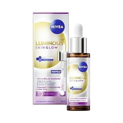 NIVEA Luminous 630 Siero Skin Glow – Trattamento Viso Anti-Macchie – Idrata & Affina I Pori – Thiamidol Brevittato, Niacinamide & Aloe Vera – Vegan – Tutti i tipi di pelle – 30 ml NIVEA Luminous 630 Siero Skin Glow – Trattamento Viso Anti-Macchie – Idrata & Affina I Pori – Thiamidol Brevittato, Niacinamide & Aloe Vera – Vegan – Tutti i tipi di pelle – 30 ml