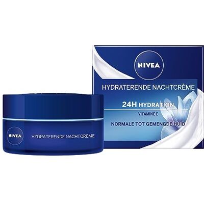 NIVEA Essentials Crema notte idratante, per pelli da normali a miste, con estratto di loto ed estratto di ninfea, vitamina E e provitamina B5, per la cura del viso, 50 ml NIVEA Essentials Crema notte idratante, per pelli da normali a miste, con estratto di loto ed estratto di ninfea, vitamina E e provitamina B5, per la cura del viso, 50 ml