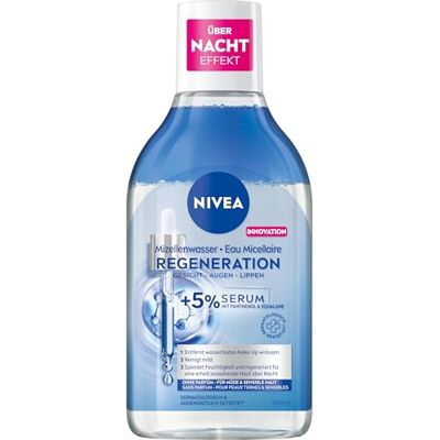 NIVEA Acqua micellare rigenerante, tonico viso con 5% siero con pantenolo e aminoacido, struccante per una pulizia delicata del viso, detergente micellare per la pelle stanca (400 ml) NIVEA Acqua micellare rigenerante, tonico viso con 5% siero con pantenolo e aminoacido, struccante per una pulizia delicata del viso, detergente micellare per la pelle stanca (400 ml)