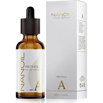 NANOIL Siero viso con retinolo Retinol Face Serum 50ml siero viso levigante, anti-età, efetto lifting con vitamina a NANOIL Siero viso con retinolo Retinol Face Serum 50ml siero viso levigante, anti-età, efetto lifting con vitamina a