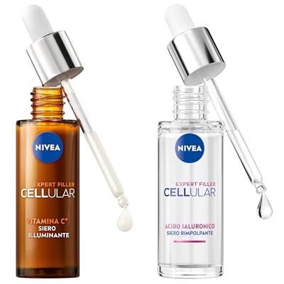 NIVEA Cellular Expert Skincare Kit, Set skincare completo con Siero Viso Acido Ialuronico Rimpolpante 30 ml e Siero Vitamina C Illuminante 30 ml per una pelle rimpolpata e luminosa NIVEA Cellular Expert Skincare Kit, Set skincare completo con Siero Viso Acido Ialuronico Rimpolpante 30 ml e Siero Vitamina C Illuminante 30 ml per una pelle rimpolpata e luminosa