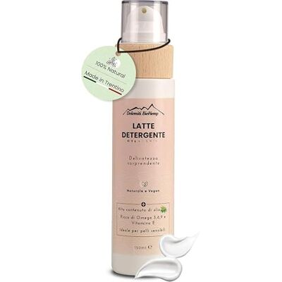 BIO + Dolomiti BioHemp Latte Detergente Struccante Viso e Occhi con Estratti di Olio di Semi di Canapa Made in Italy 100% Naturale 150 ml BIO + Dolomiti BioHemp Latte Detergente Struccante Viso e Occhi con Estratti di Olio di Semi di Canapa Made in Italy 100% Naturale 150 ml