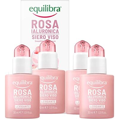 Equilibra 4x Rosa Ialuronica Siero Viso Levigante Rigenerante Tonificante Idratante Antiossidante Elasticizzante Illuminante Rinfrescante Anti Età Naturale con Vitamina C 4 Flaconi da 30ml ciascuno Equilibra 4x Rosa Ialuronica Siero Viso Levigante Rigenerante Tonificante Idratante Antiossidante Elasticizzante Illuminante Rinfrescante Anti Età Naturale con Vitamina C 4 Flaconi da 30ml ciascuno