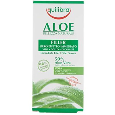 Equilibra Viso, Aloe Filler Siero Effetto Immediato, Siero Viso a Base di Aloe Vera per Pelli Sensibili, Idratante e Protettivo, Contrasta i Segni dell'Invecchiamento su Pelli Mature, 20 ml Equilibra Viso, Aloe Filler Siero Effetto Immediato, Siero Viso a Base di Aloe Vera per Pelli Sensibili, Idratante e Protettivo, Contrasta i Segni dell'Invecchiamento su Pelli Mature, 20 ml
