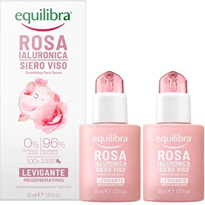 Equilibra 2x Rosa Ialuronica Siero Viso Levigante Rigenerante Tonificante Idratante Antiossidante Elasticizzante Illuminante Rinfrescante Anti Età Naturale con Vitamina C 2 Flaconi da 30ml ciascuno Equilibra 2x Rosa Ialuronica Siero Viso Levigante Rigenerante Tonificante Idratante Antiossidante Elasticizzante Illuminante Rinfrescante Anti Età Naturale con Vitamina C 2 Flaconi da 30ml ciascuno