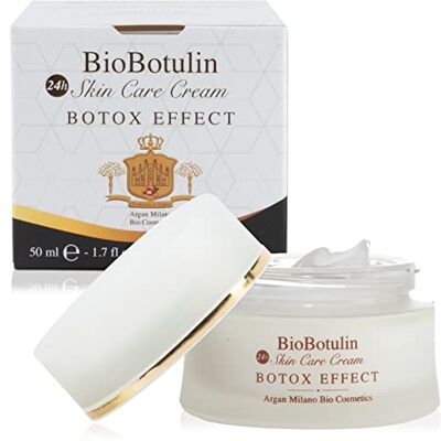 BIO + BioBotulin 24h Skin Care CREAM BOTOX EFFECT 50 ml crema antirughe per viso, collo e décolleté Ingrdienti: Acmella Oleracea, Acido Ialuronico 3P, Argan, Collagene, Aloe Vera ... BIO + BioBotulin 24h Skin Care CREAM BOTOX EFFECT 50 ml crema antirughe per viso, collo e décolleté Ingrdienti: Acmella Oleracea, Acido Ialuronico 3P, Argan, Collagene, Aloe Vera ...
