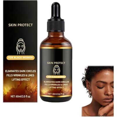 Generic Siero protettivo per la pelle per donne di colore, siero viso anti-età con olio di ricino nero per eliminare le occhiaie, riempire rughe e linee sottili, effetto lifting Generic Siero protettivo per la pelle per donne di colore, siero viso anti-età con olio di ricino nero per eliminare le occhiaie, riempire rughe e linee sottili, effetto lifting