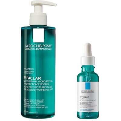 La Roche-Posay Effaclar Duo: Gel Purificante Micro-Peeling 400 ml + Siero Peeling 30 ml Trattamento Completo per Pelli Grasse e a Tendenza Acneica La Roche-Posay Effaclar Duo: Gel Purificante Micro-Peeling 400 ml + Siero Peeling 30 ml Trattamento Completo per Pelli Grasse e a Tendenza Acneica