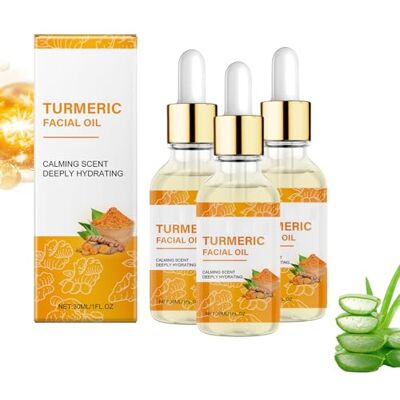 LinBomZony Olio per il viso di curcuma, siero di vitamina C, per illuminare la pelle, migliorare le macchie più scure, ridurre le rughe irregolari e linee sottili (3 pezzi) LinBomZony Olio per il viso di curcuma, siero di vitamina C, per illuminare la pelle, migliorare le macchie più scure, ridurre le rughe irregolari e linee sottili (3 pezzi)