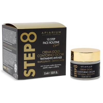 BIO + APIARIUM Crema Contorno Occhi Gold Anti-Age Intensiva 15 ml – Contorno Occhi con Oro 23 Carati, Acido Ialuronico, Peptidi e Caffeina – Antirughe, Borse e Occhiaie – Step 8 Skincare Routine BIO + APIARIUM Crema Contorno Occhi Gold Anti-Age Intensiva 15 ml – Contorno Occhi con Oro 23 Carati, Acido Ialuronico, Peptidi e Caffeina – Antirughe, Borse e Occhiaie – Step 8 Skincare Routine