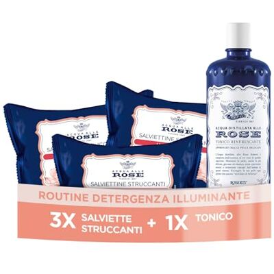 Acqua alle Rose , Salviette struccanti Illumimanti + Tonico Acqua alle Rose , Salviette struccanti Illumimanti + Tonico