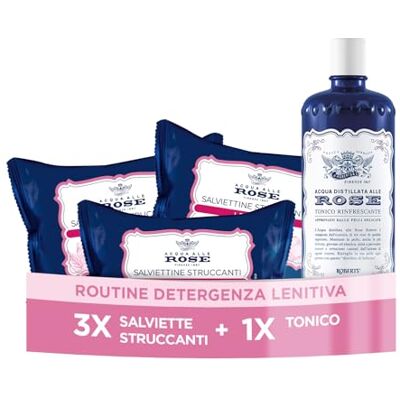 Acqua alle Rose , Salviette struccanti Lenitive + Tonico Acqua alle Rose , Salviette struccanti Lenitive + Tonico