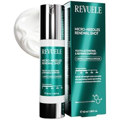 Revuele Microneedling/Microago Renewal Shot – Gel-Crema Viso Rigenerante con Microaghi Naturali e Centella Asiatica, Ispirato al Microneedling Professionale, Migliora Texture, Tono e Luminosità, 50 ml Revuele Microneedling/Microago Renewal Shot – Gel-Crema Viso Rigenerante con Microaghi Naturali e Centella Asiatica, Ispirato al Microneedling Professionale, Migliora Texture, Tono e Luminosità, 50 ml