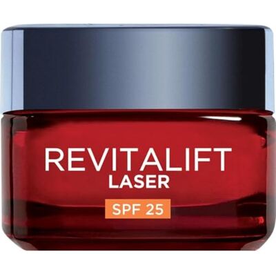 L'Oreal Paris L'Oréal Paris Crema Viso Giorno Revitalift Laser SPF25, Per Tutti i Tipi di Pelle, Azione Antirughe e Anti-Macchie, Pelle più Soda e Tonica, Con Acido Ialuronico, Vitamina C e Pro-Retinolo, 50 ml L'Oreal Paris L'Oréal Paris Crema Viso Giorno Revitalift Laser SPF25, Per Tutti i Tipi di Pelle, Azione Antirughe e Anti-Macchie, Pelle più Soda e Tonica, Con Acido Ialuronico, Vitamina C e Pro-Retinolo, 50 ml