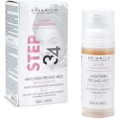 BIO + APIARIUM Maschera Peeling Rivitalizzante, 50 ML, Maschera viso purificante, illuminante, anti-macchia e riduzione punti neri con vitamina C, STEP 3&4 della Skincare BIO + APIARIUM Maschera Peeling Rivitalizzante, 50 ML, Maschera viso purificante, illuminante, anti-macchia e riduzione punti neri con vitamina C, STEP 3&4 della Skincare