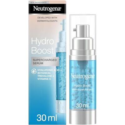 Neutrogena Hydro Boost Supercharged Serum, Siero idratante viso con Vitamina E incapsulata e Acido Ialuronico rigenerante, Siero viso antirughe e illuminante per pelle secca e stanca, 30 ml Neutrogena Hydro Boost Supercharged Serum, Siero idratante viso con Vitamina E incapsulata e Acido Ialuronico rigenerante, Siero viso antirughe e illuminante per pelle secca e stanca, 30 ml