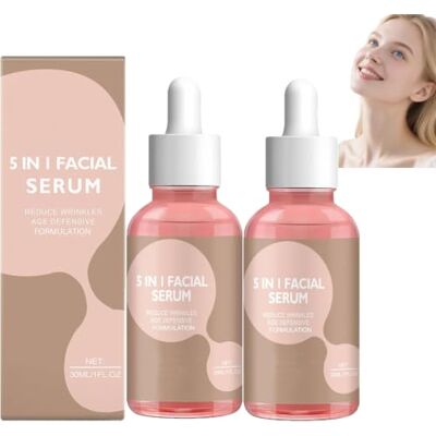 Generic Siero viso 5-in-1 alla Vitamina C, siero rassodante antirughe, siero illuminante per macchie scure, migliora la pelle e uniforma l'incarnato Generic Siero viso 5-in-1 alla Vitamina C, siero rassodante antirughe, siero illuminante per macchie scure, migliora la pelle e uniforma l'incarnato