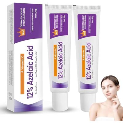 Generic Crema viso con acido azelaico al 12%, crema anti-acne alla vitamina C, trattamento illuminante per la cura della pelle del viso, prodotti topici schiariti per macchie scure, per ridurre brufoli, punti Generic Crema viso con acido azelaico al 12%, crema anti-acne alla vitamina C, trattamento illuminante per la cura della pelle del viso, prodotti topici schiariti per macchie scure, per ridurre brufoli, punti