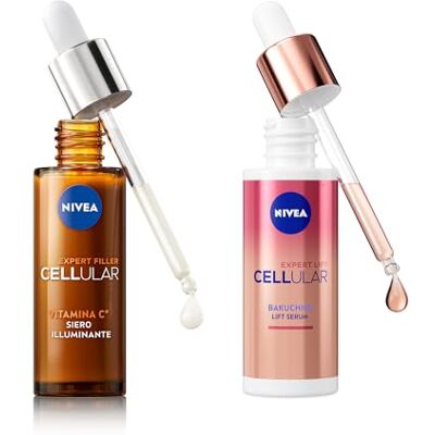 NIVEA Cellular Expert Skincare Kit, Set skincare completo con Siero Viso Bakuchiol Effetto Lifting 30 ml e Siero Vitamina C Illuminante 30 ml per una pelle rassodata e luminosa NIVEA Cellular Expert Skincare Kit, Set skincare completo con Siero Viso Bakuchiol Effetto Lifting 30 ml e Siero Vitamina C Illuminante 30 ml per una pelle rassodata e luminosa