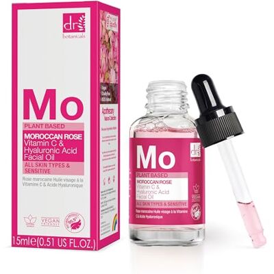 Dr Botanicals Olio di rosa marocchina Olio per il viso che dona luminosità alla pelle con vitamina C e acido ialuronico Siero a base d'acqua anti-età, illuminante e idratante Made in UK 30ml Dr Botanicals Olio di rosa marocchina Olio per il viso che dona luminosità alla pelle con vitamina C e acido ialuronico Siero a base d'acqua anti-età, illuminante e idratante Made in UK 30ml