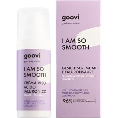 Goovi I Am So Smooth Hyaluronic Face Cream – Idratante con acido ialuronico a 3 strati e ceramidi – rassoda e rinforza la pelle – 50 ml Goovi I Am So Smooth Hyaluronic Face Cream – Idratante con acido ialuronico a 3 strati e ceramidi – rassoda e rinforza la pelle – 50 ml