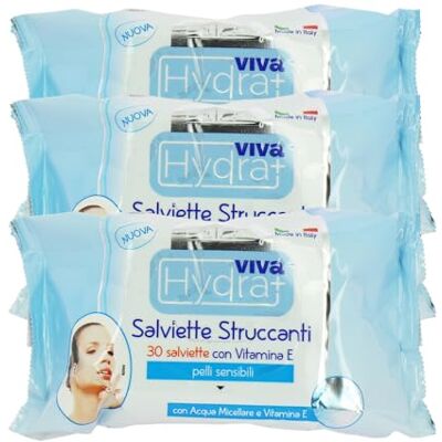 MAURY'S IL NUMERO UNO DEL RISPARMIO Hydra Viva+ Set 3CF Salviette Struccanti Umidificate 3IN1 Pelli Sensibili, con Vitamina E, Acqua Micellare, Azione Delicata, Idrata, Dermatologicamente Testate Made in Italy MAURY'S IL NUMERO UNO DEL RISPARMIO Hydra Viva+ Set 3CF Salviette Struccanti Umidificate 3IN1 Pelli Sensibili, con Vitamina E, Acqua Micellare, Azione Delicata, Idrata, Dermatologicamente Testate Made in Italy