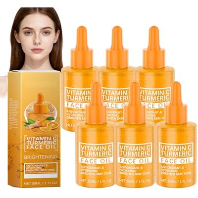 WRANBAO Olio per il viso di curcuma anti-invecchiamento, riduce le rughe e le linee sottili, tonifica la pelle, illumina le macchie scure, rafforza la barriera cutanea e dona più luminosità (6 pezzi) WRANBAO Olio per il viso di curcuma anti-invecchiamento, riduce le rughe e le linee sottili, tonifica la pelle, illumina le macchie scure, rafforza la barriera cutanea e dona più luminosità (6 pezzi)