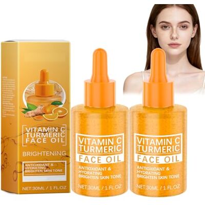 WRANBAO Olio per il viso di curcuma, anti-invecchiamento, riduce le rughe e le linee sottili, tonifica la pelle, illumina le macchie scure, rafforza la barriera cutanea e dona più luminosità (2 pezzi) WRANBAO Olio per il viso di curcuma, anti-invecchiamento, riduce le rughe e le linee sottili, tonifica la pelle, illumina le macchie scure, rafforza la barriera cutanea e dona più luminosità (2 pezzi)