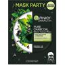 Garnier SkinActive, Maschera in tessuto idratante e purificante Pure Charcoal, Per pelli con pori dilatati, Carbone vegetale, Alghe nere e LHA, Confezione da 5