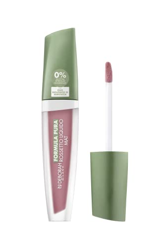 Deborah Milano Rossetto Liquido Formula Pura Effetto Matte, N.02 Nude Rose, Azione Nutriente ed Emolliente, Dona Labbra Soffici e Volumizzate a Lunga Tenuta, 4.5 gr