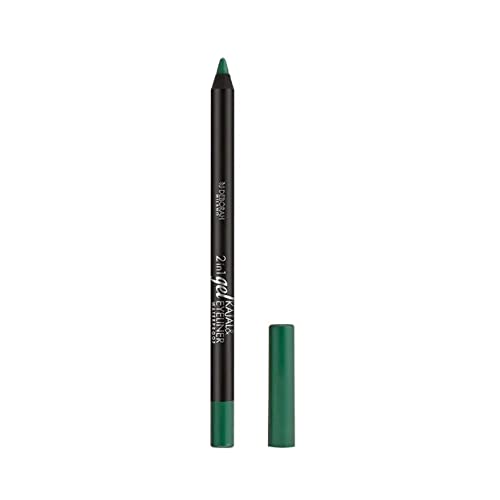 DEBORAH Milano Matita Occhi 2 in 1 Kajal e Eyeliner Waterproof, 11 Light Green, a Lunga Durata, Tratto Ultra-pigmentato e Cremoso, Dona uno Sguardo Intenso e Definito, 1.4 gr