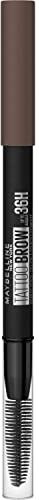 Maybelline New York Tattoo Brow 36H, Matita per sopracciglia temperabile, Risultato definito e naturale fino a 36 ore, Deep Brown (07)