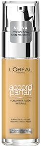 L'ORÉAL Paris Fondotinta Liquido, Idratazione 24H, Per Tutti Tipi di Pelle, Incarnato dal Colorito Naturale e Uniforme, con Acido Ialuronico, Accord Parfait, 30 ml, 5.5N Sun