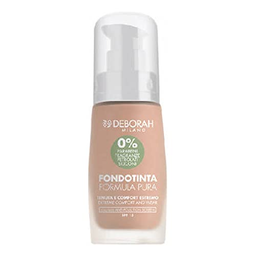 DEBORAH Milano Fondotinta Formula Pura SPF 15 con Ingredienti Naturali, 03 Apricot, Effetto Idratante e Antiossidante, Dona una Pelle Morbida, Vellutata e Levigata, 30 ml