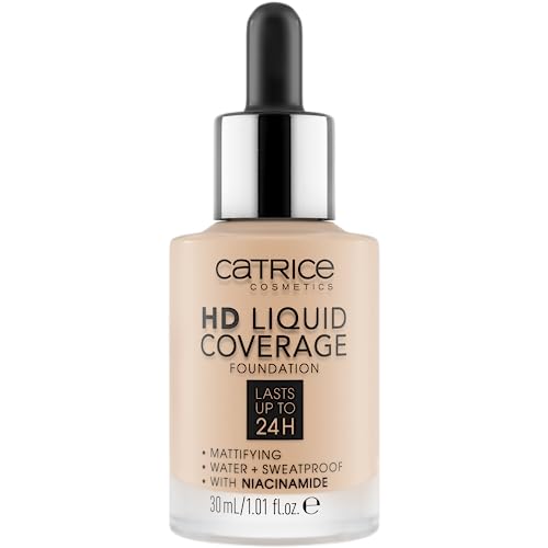 CATRICE HD Liquid, Cobertura Líquida, 010 Light Beige, 30 ml