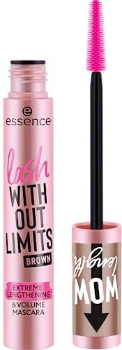 essence cosmetics Lash WITHOUT LIMITS BROWN EXTREME LENGTHENING & VOLUME MASCARA,N. 02,marrone,lunga durata,volumizzante,vegano,senza particelle di microplastica,senza nanoparticelle,senza profumo,