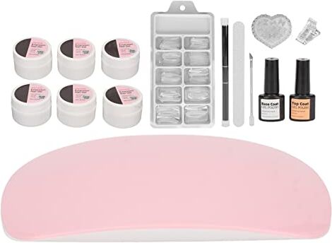 AMONIDA Kit per Nail Art con Gel di Estensione, Punte per Unghie per Top Coat Kit per Smalto per Gel per Unghie Asciugatura Rapida Facile da Applicare per Uso Domestico