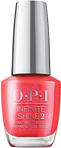 Wella OPI Infinite Shine, Smalto per Unghie a Lunga Durata, Me, myself and OPI Spring Collection, Left Your Texts on Red, Rosso Metallizzato, 15ml