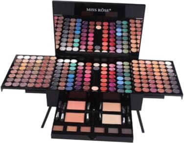 FRCOLOR 180 2 Lip Gloss Blush Kit Per Il Trucco Da Donna Kit Per Makeup Artist Borse Per Il Trucco Per Le Donne All In One Pro Palette Di Ombretti Per Trucco Kit Lucidalabbra Borsa