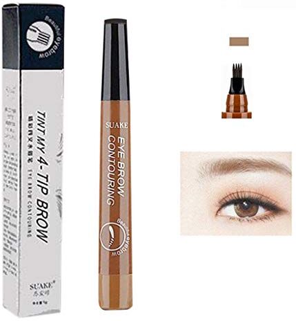 Generic Tinta per Sopracciglia Permanente Rosso Eyebrow Pencil Gel Mascara per Sopracciglia Trasparente (Light brown, One Size)