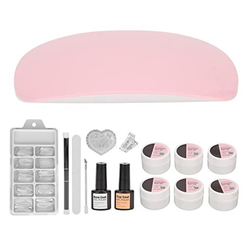 AMONIDA Kit di Nail Art per Gel di Estensione, Previene l'adesione del Kit di Lampade per Polimerizzazione del Gel per Unghie Facile da Applicare 6 Pezzi di Chip Leggeri Che Si Asciugano Rapidamente per Uso